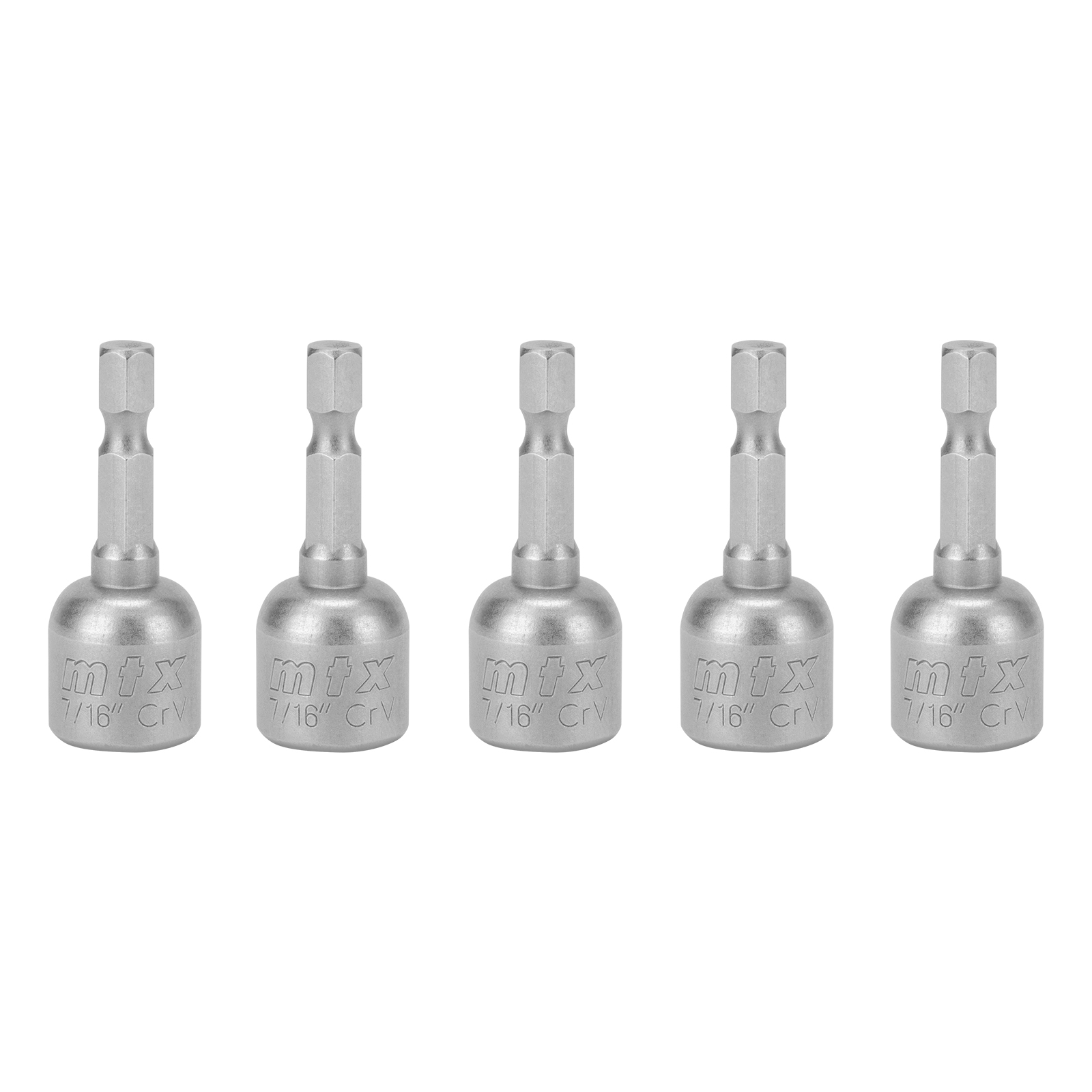 SOQUETE MAGNETICO, PARA PARAFUSADEIRA D 7/16 POL - L 45 MM, 5 PCS//MTX