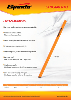 LANCAMENTO Sparta LAPIS CARPINTEIRO 8480555