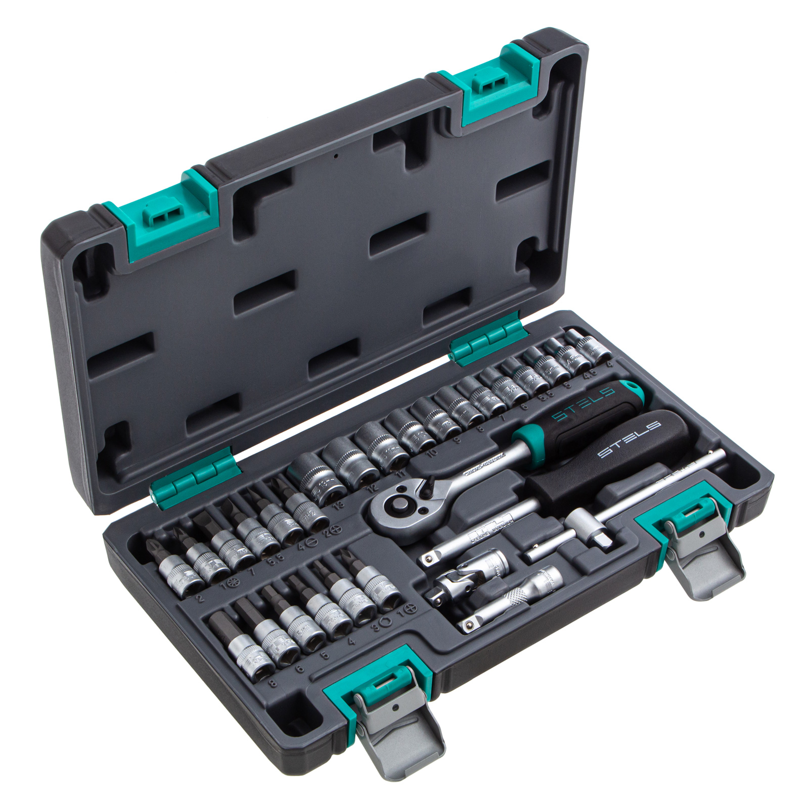 JOGO DE FERRAMENTA, ENCAIXE 1/4POL., CROMO VANADIO, CAIXA PLASTICA