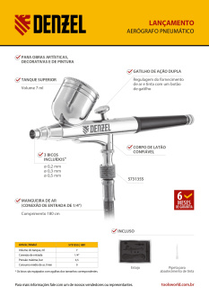 Lançamento Denzel. Aerógrafo pneumático 5731355.