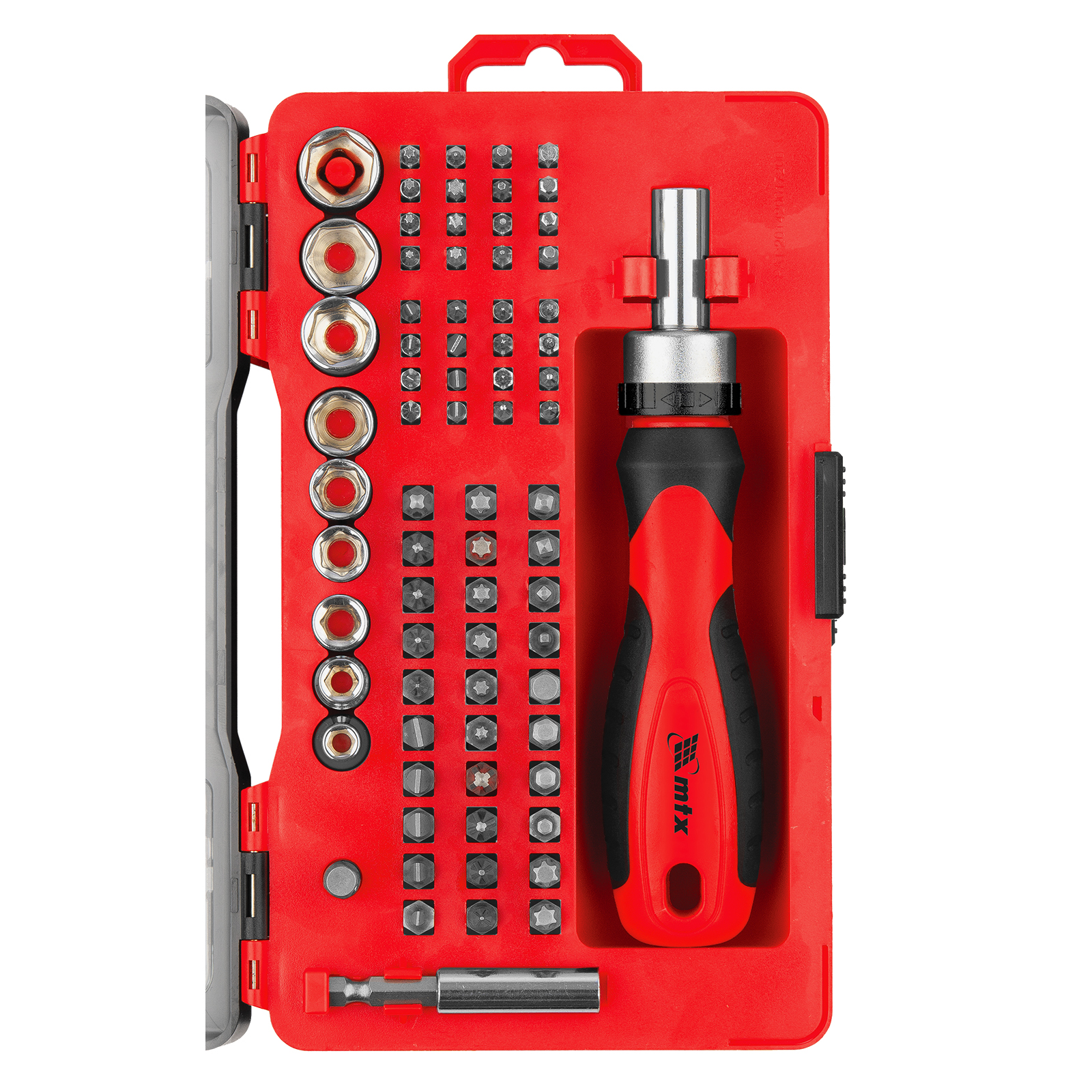 i210 7本セット(4-W) 赤ドット MODUS T120 Xフレックス JOGO UNIVERSAL COM BITS E SOQUETES, CROMO VANADIO, 78PCS // MTX